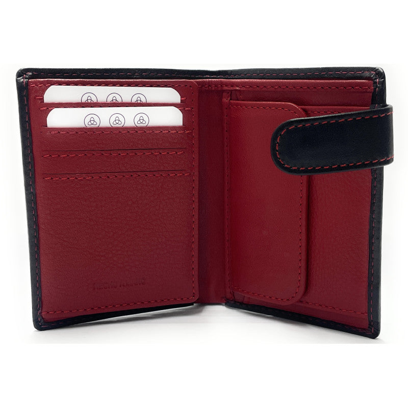 CARTERA VERTICAL CON MONEDAS Y BROCHE - 2514