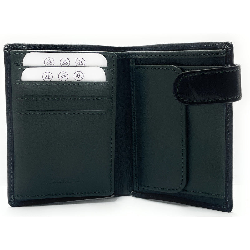 CARTERA VERTICAL CON MONEDAS Y BROCHE - 2514
