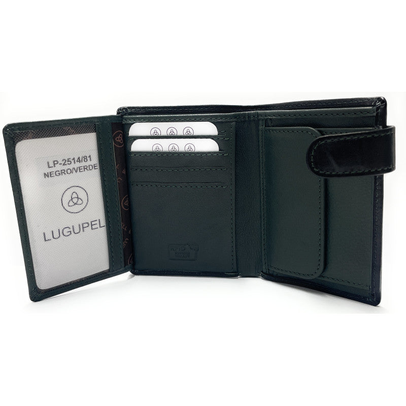 CARTERA VERTICAL CON MONEDAS Y BROCHE - 2514