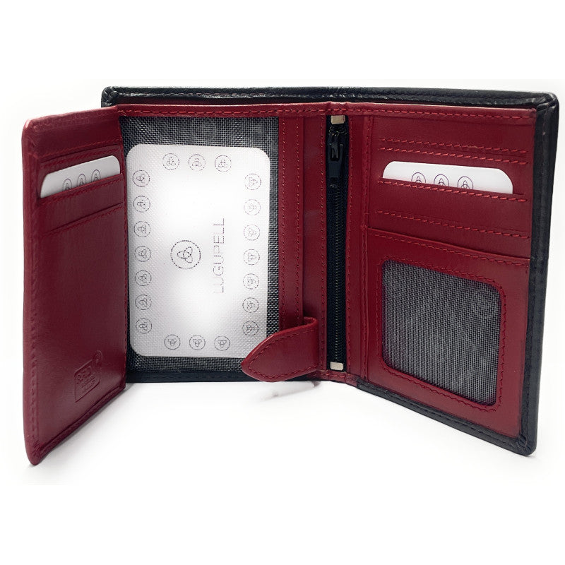 CARTERA VERTICAL CON BROCHE Y CREMALLERA INTERIOR SIN MONEDAS - 258