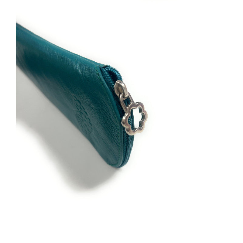 Funda de abanico de piel - Turquesa