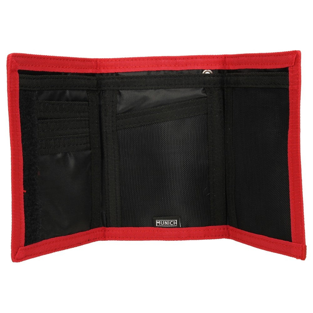Billetero Munich Rojo de Tela Resistente con Cierre de Velcro