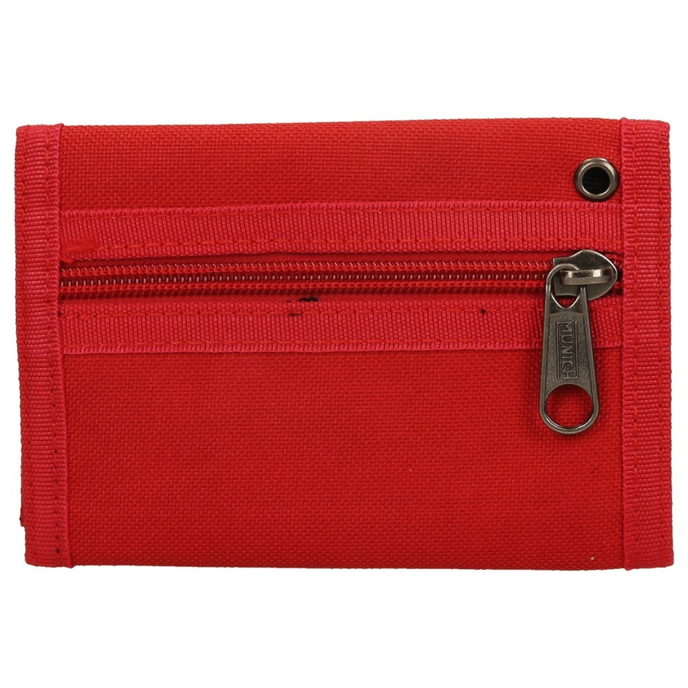 Billetero Munich Rojo de Tela Resistente con Cierre de Velcro