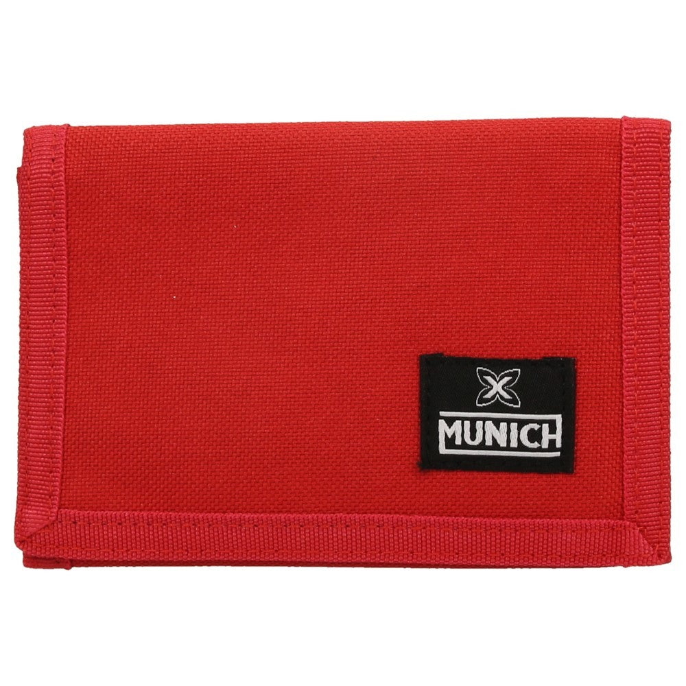 Billetero Munich Rojo de Tela Resistente con Cierre de Velcro