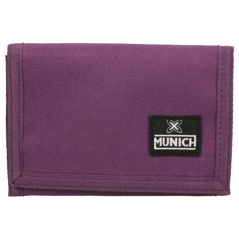 Billetero Munich Morado de Tela Resistente con Cierre de Velcro