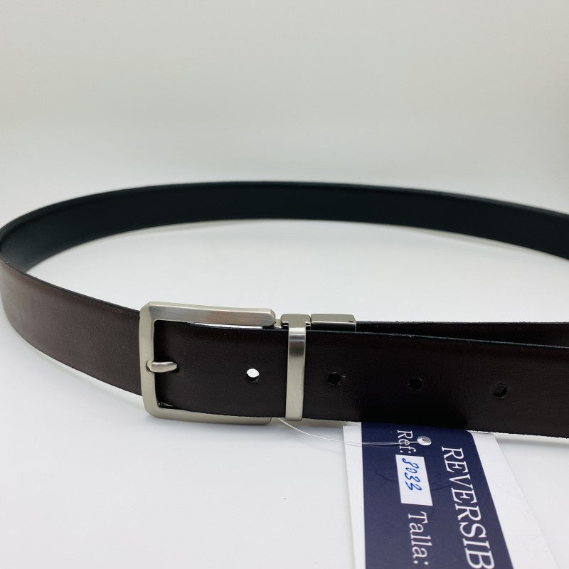 Cinturón de piel reversible en 30 mm