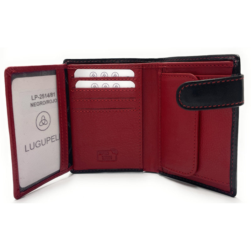 CARTERA VERTICAL CON MONEDAS Y BROCHE - 2514