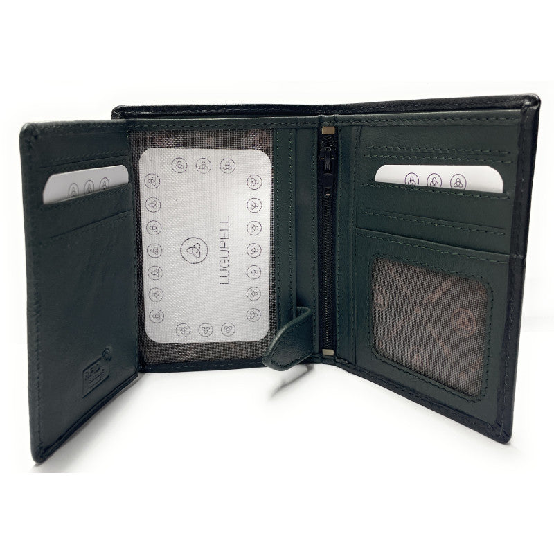 CARTERA VERTICAL CON BROCHE Y CREMALLERA INTERIOR SIN MONEDAS - 258