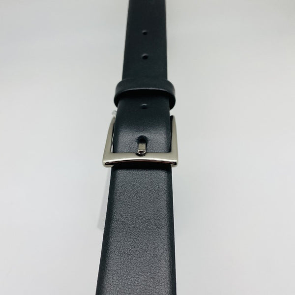 Cinturón de piel negra en 30 mm con hebilla clásica