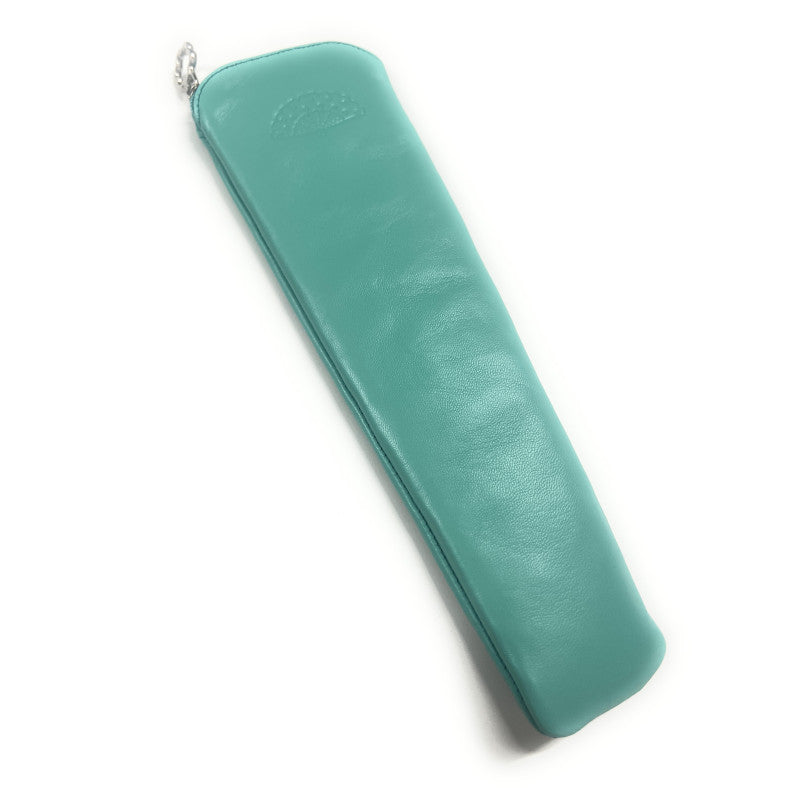 Funda de abanico de piel - Esmeralda